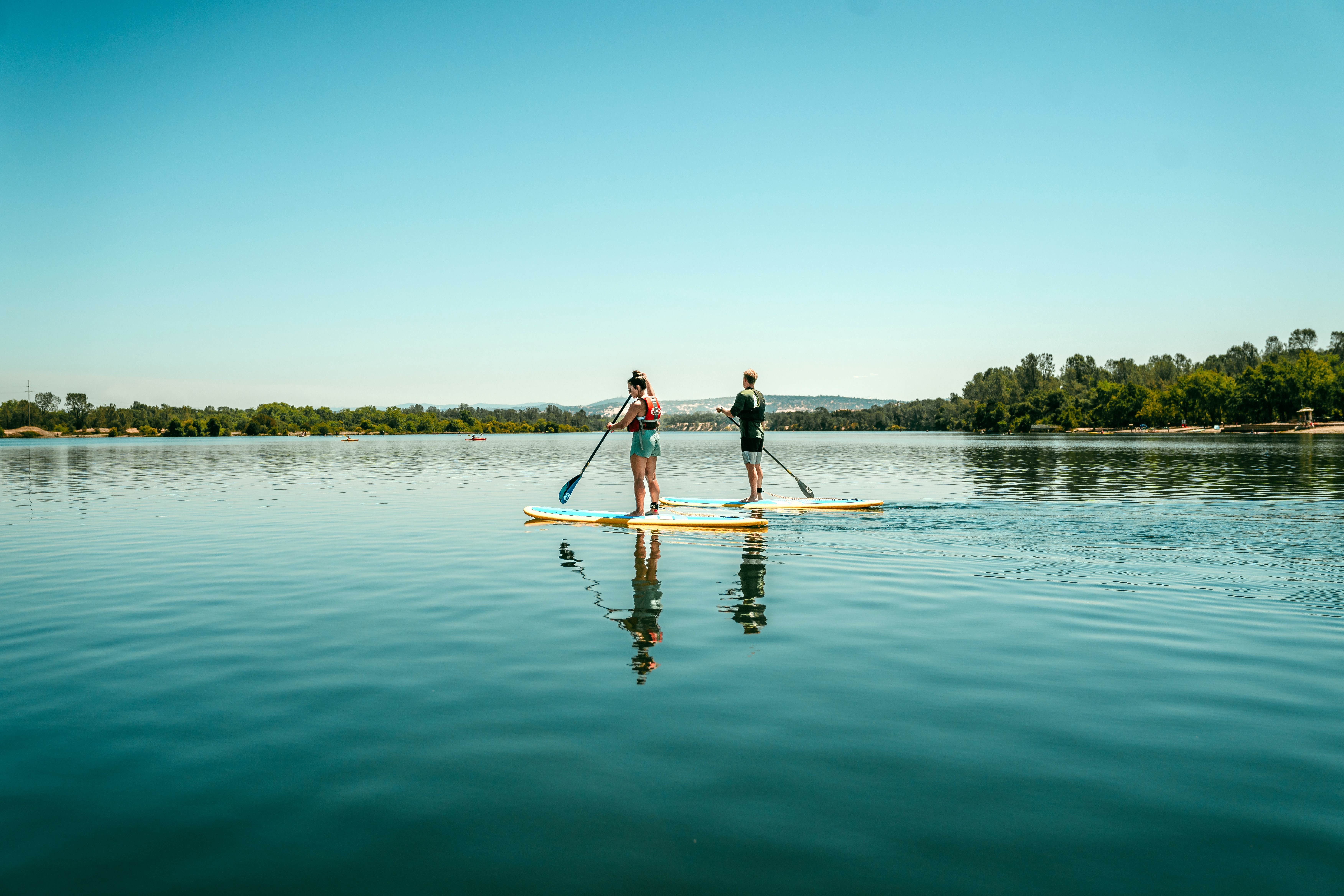 paddleboarding at Sac State Aquatic Center