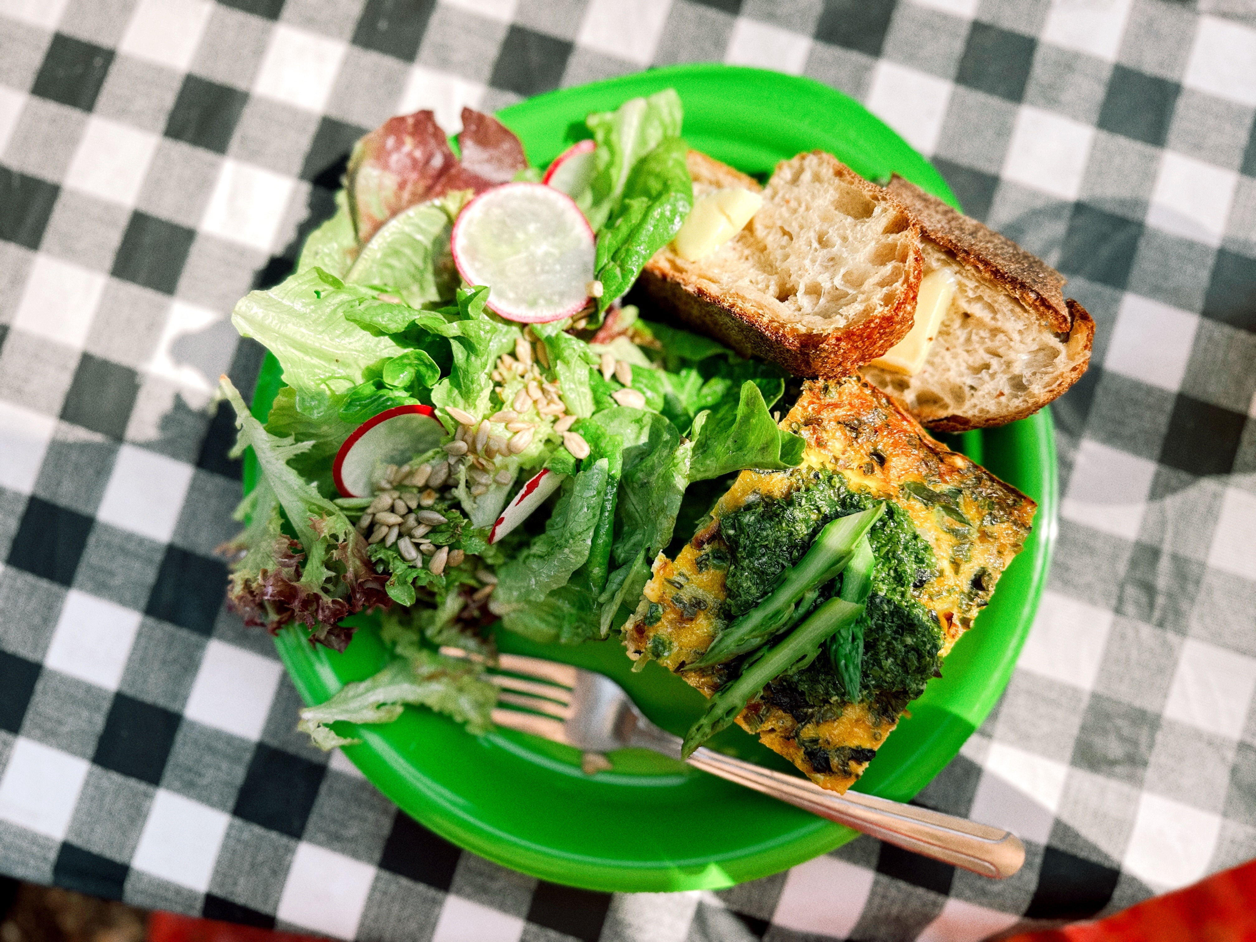 Farm to fork breakfast frittata at Soil Born Farms